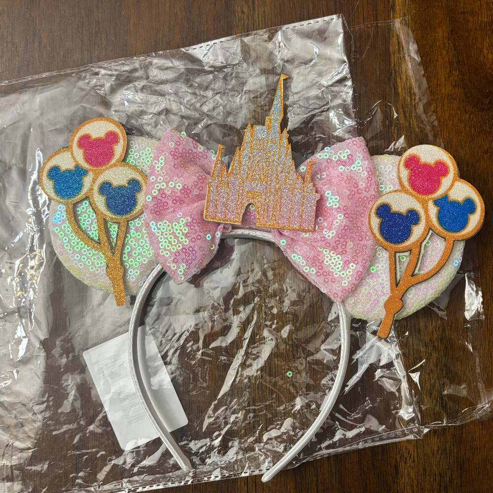 Disney Parks Castle & Balloons Minnie Ears Headband